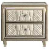  Coaster Furniture Lorient 222662 2-drawer LED Nightstand with USB - Ivory/Camel IMAGE 6