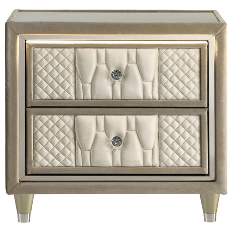  Coaster Furniture Lorient 222662 2-drawer LED Nightstand with USB - Ivory/Camel IMAGE 6