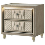  Coaster Furniture Lorient 222662 2-drawer LED Nightstand with USB - Ivory/Camel IMAGE 9
