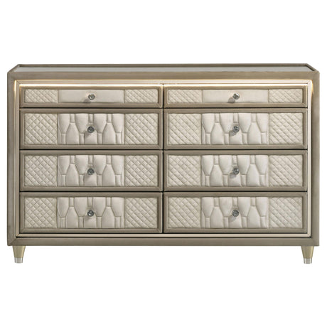  Coaster Furniture Lorient 222663 8-drawer LED Bedroom Dresser Cabinet - Ivory/Camel IMAGE 8