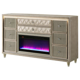 Coaster Furniture Lorient 222663FB 8-drawer LED Bedroom Flame Box Dresser - Ivory Camel IMAGE 11