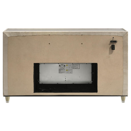  Coaster Furniture Lorient 222663FB 8-drawer LED Bedroom Flame Box Dresser - Ivory Camel IMAGE 5