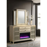  Coaster Furniture Lorient 222663FBM 8-drawer LED Flame Box Dresser and Mirror - Ivory Camel IMAGE 2