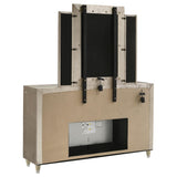  Coaster Furniture Lorient 222663FBM 8-drawer LED Flame Box Dresser and Mirror - Ivory Camel IMAGE 3