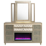  Coaster Furniture Lorient 222663FBM 8-drawer LED Flame Box Dresser and Mirror - Ivory Camel IMAGE 6