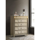  Coaster Furniture Lorient 222665 5-drawer LED Chest - Ivory/Camel IMAGE 3