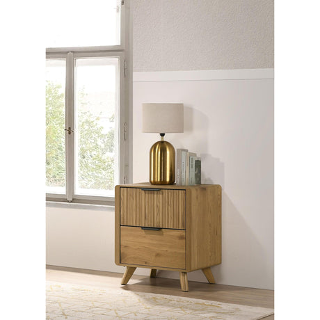  Coaster Furniture Bennett 222902 2-drawer Bedroom Nightstand Bedside Table - Light Oak IMAGE 2