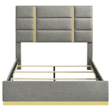  Coaster Furniture Ines 223091GRYQ 56-inch Fabric Upholstered Queen Panel Bed - Grey IMAGE 2
