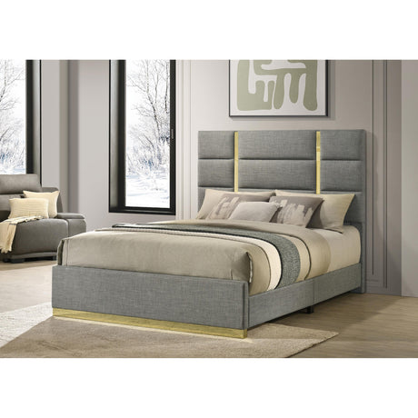  Coaster Furniture Ines 223091GRYQ 56-inch Fabric Upholstered Queen Panel Bed - Grey IMAGE 4