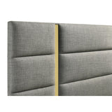  Coaster Furniture Ines 223091GRYQ 56-inch Fabric Upholstered Queen Panel Bed - Grey IMAGE 5