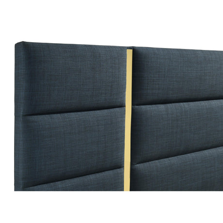  Coaster Furniture Ines 223091NVYKE 56-inch Fabric Upholstered Eastern King Panel Bed - Navy IMAGE 3