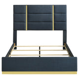  Coaster Furniture Ines 223091NVYQ 56-inch Fabric Upholstered Queen Panel Bed - Navy IMAGE 2