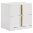  Coaster Furniture Ines 223092 2-drawer Nightstand Bedside Table - White High Gloss IMAGE 1