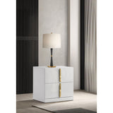  Coaster Furniture Ines 223092 2-drawer Nightstand Bedside Table - White High Gloss IMAGE 4