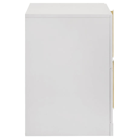  Coaster Furniture Ines 223092 2-drawer Nightstand Bedside Table - White High Gloss IMAGE 5