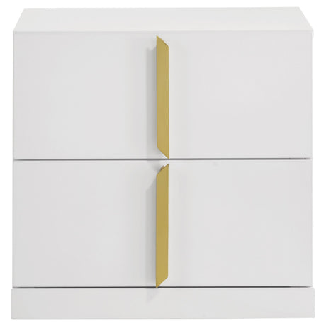  Coaster Furniture Ines 223092 2-drawer Nightstand Bedside Table - White High Gloss IMAGE 8