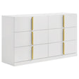  Coaster Furniture Ines 223093 6-drawer Bedroom Dresser Cabinet - White High Gloss IMAGE 1
