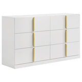  Coaster Furniture Ines 223093 6-drawer Bedroom Dresser Cabinet - White High Gloss IMAGE 1