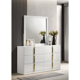  Coaster Furniture Ines 223093M 6-drawer Bedroom Dresser with Mirror - White High Gloss IMAGE 4