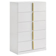  Coaster Furniture Ines 223095 5-drawer Bedroom Chest - White High Gloss IMAGE 1