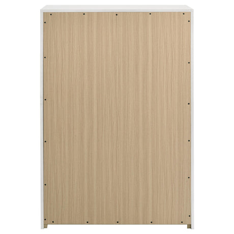  Coaster Furniture Ines 223095 5-drawer Bedroom Chest - White High Gloss IMAGE 2
