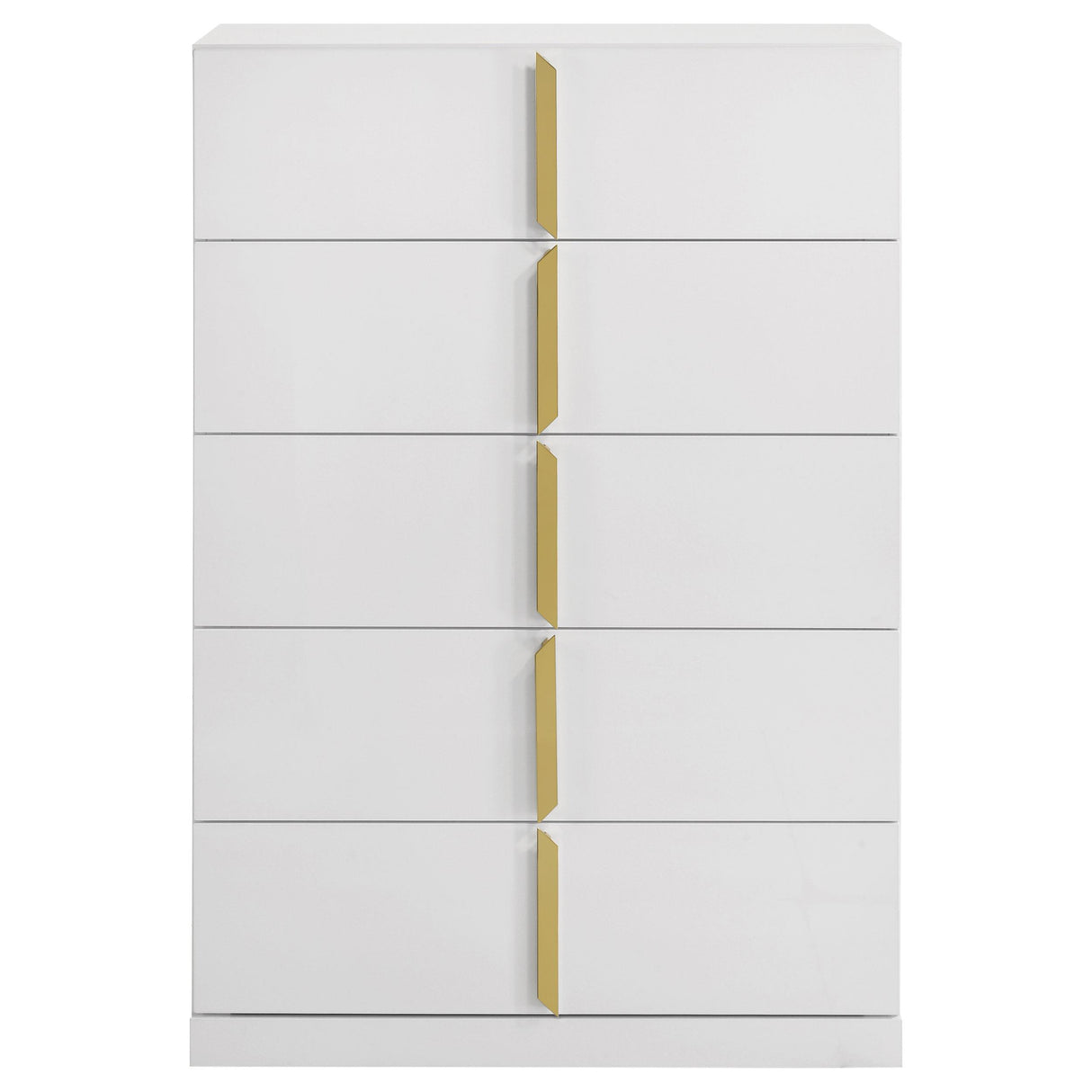  Coaster Furniture Ines 223095 5-drawer Bedroom Chest - White High Gloss IMAGE 5
