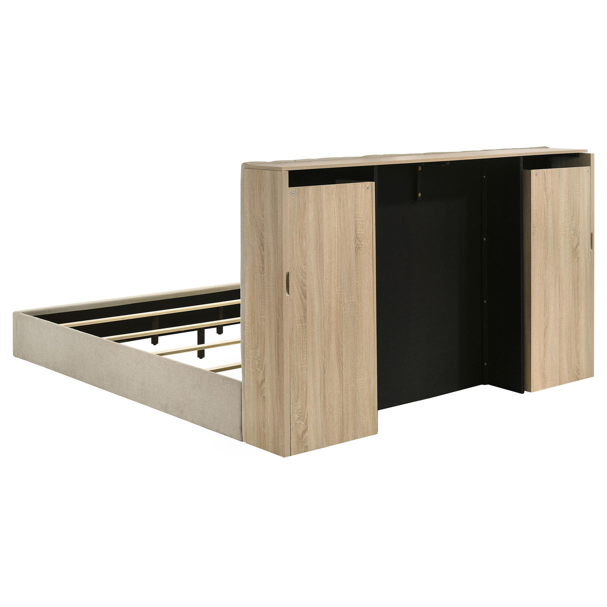  Coaster Furniture Arielle 223111KE Eastern King Bookcase Panel Storage Bed - Light Oak IMAGE 4