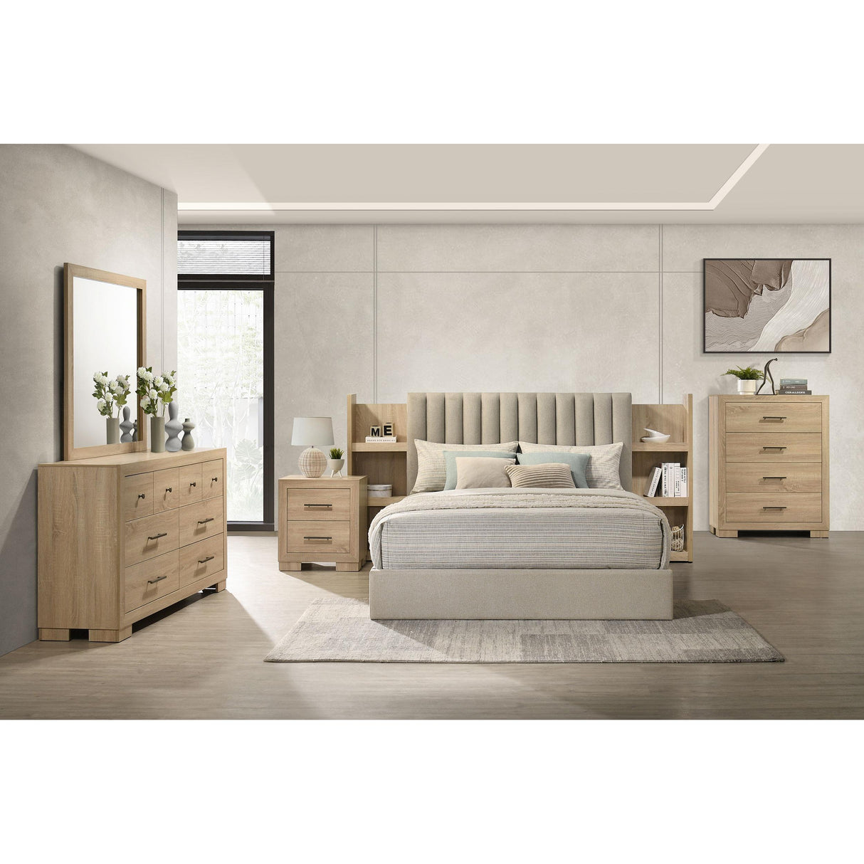  Coaster Furniture Arielle 223112 2-drawer Bedroom Nightstand with Casters - Light Oak IMAGE 11