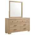  Coaster Furniture Arielle 223113M 6-drawer Bedroom Dresser with Mirror - Light Oak IMAGE 1