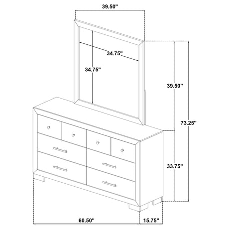  Coaster Furniture Arielle 223113M 6-drawer Bedroom Dresser with Mirror - Light Oak IMAGE 11