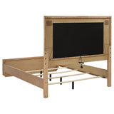  Coaster Furniture Leanne 223131Q Queen LED Panel Bed - Off White/Light Oak IMAGE 3