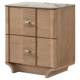  Coaster Furniture Leanne 223132 2-drawer Sinter Stone Top Nightstand - Light Oak IMAGE 10