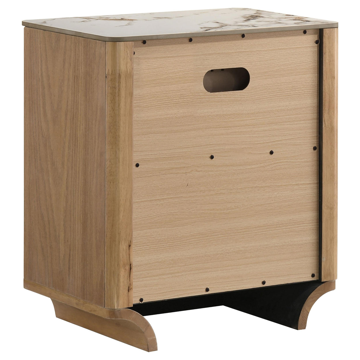  Coaster Furniture Leanne 223132 2-drawer Sinter Stone Top Nightstand - Light Oak IMAGE 3
