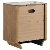  Coaster Furniture Leanne 223132 2-drawer Sinter Stone Top Nightstand - Light Oak IMAGE 3