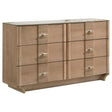  Coaster Furniture Leanne 223133 6-drawer Sinter Stone Top Dresser Cabinet - Light Oak IMAGE 1