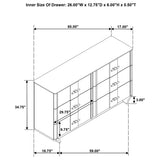  Coaster Furniture Leanne 223133 6-drawer Sinter Stone Top Dresser Cabinet - Light Oak IMAGE 15