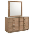  Coaster Furniture Leanne 223133M 6-drawer Sinter Stone Top Dresser and Mirror - Light Oak IMAGE 1