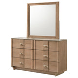 Coaster Furniture Leanne 223133M 6-drawer Sinter Stone Top Dresser and Mirror - Light Oak IMAGE 11