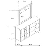  Coaster Furniture Leanne 223133M 6-drawer Sinter Stone Top Dresser and Mirror - Light Oak IMAGE 13
