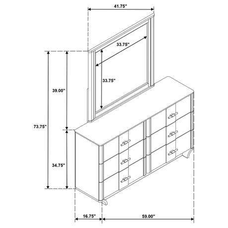  Coaster Furniture Leanne 223133M 6-drawer Sinter Stone Top Dresser and Mirror - Light Oak IMAGE 13