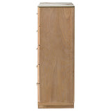  Coaster Furniture Leanne 223135 5-drawer Sinter Stone Top Chest - Light Oak IMAGE 14