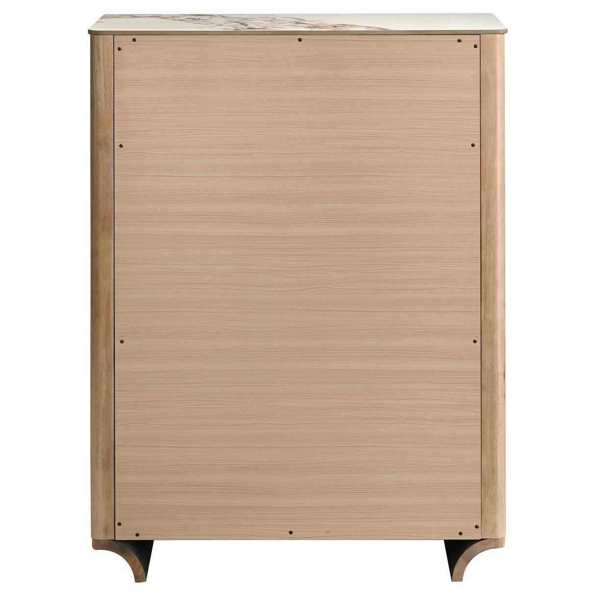  Coaster Furniture Leanne 223135 5-drawer Sinter Stone Top Chest - Light Oak IMAGE 4