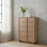  Coaster Furniture Leanne 223135 5-drawer Sinter Stone Top Chest - Light Oak IMAGE 5