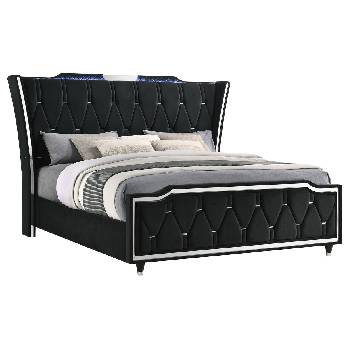  Coaster Furniture Lorient 223161KE Eastern King LED Upholstered Bed - Black IMAGE 8