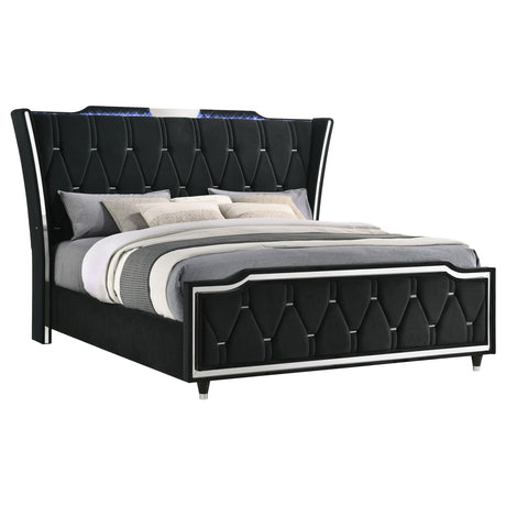  Coaster Furniture Lorient 223161KW California King LED Upholstered Bed - Black IMAGE 11