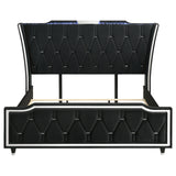  Coaster Furniture Lorient 223161KW California King LED Upholstered Bed - Black IMAGE 2