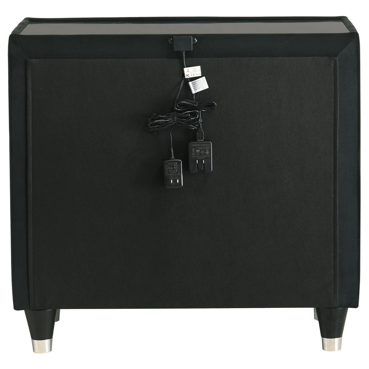  Coaster Furniture Lorient 223162 2-drawer LED Nightstand with USB - Black IMAGE 4