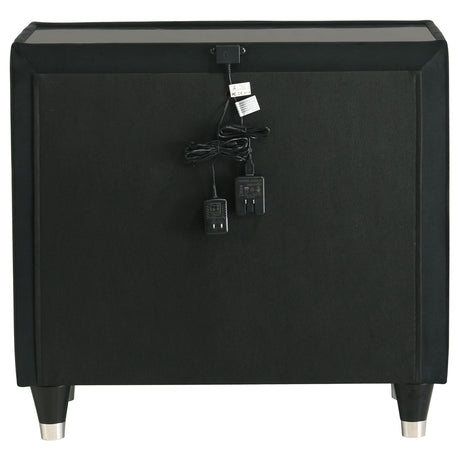  Coaster Furniture Lorient 223162 2-drawer LED Nightstand with USB - Black IMAGE 4