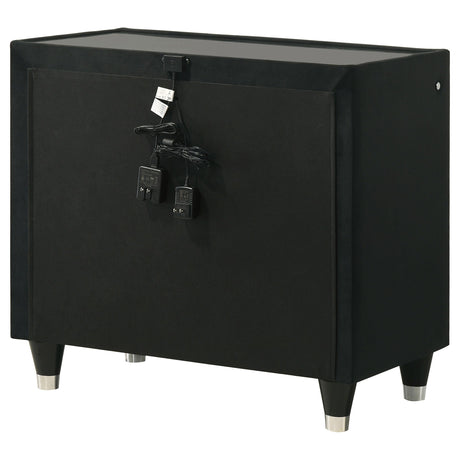  Coaster Furniture Lorient 223162 2-drawer LED Nightstand with USB - Black IMAGE 7