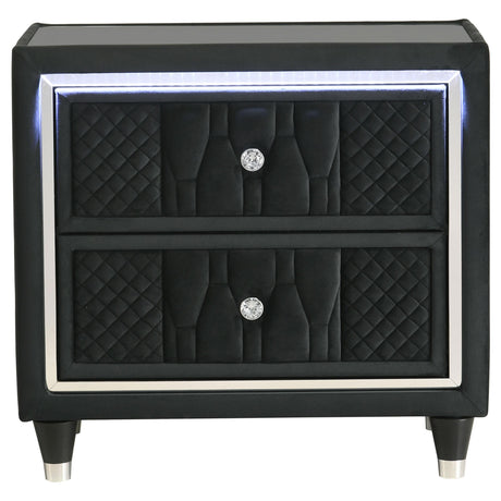  Coaster Furniture Lorient 223162 2-drawer LED Nightstand with USB - Black IMAGE 8